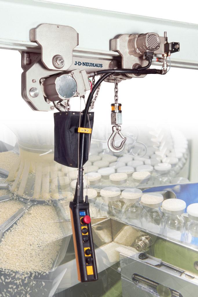 Image of JDN nickel-plated big bag handling air hoist